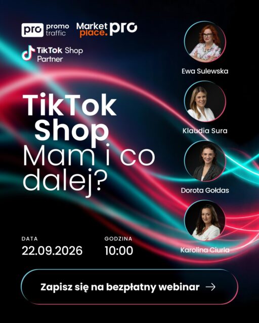 Masz uruchomiony TikTok Shop. I co dalej?Pierwsze produkty dodane, pierwsze testy za Wami... a przed nami najgorętszy okres w e-commerce. Sam fakt posiadania sklepu na platformie w Q4 nie zagwarantuje rekordów sprzedażowych.Prawdziwe wyzwania zaczynają się teraz: jak zaplanować budżet, skalować transmisje LIVE, wyciągnąć maksimum z współpracy z twórcami i ułożyć rabaty tak, by nie zjeść własnej marży przed Black Friday?Zapraszamy na darmowy webinar: „TikTok Shop. Mam i co dalej? Jak zaplanować sprzedaż, budżet i działania na Q4”!🗓️ Zarezerwuj swoje miejsce i przygotuj się na Q4! 👉 Link do bezpłatnej rejestracji w BIO! #PromoTraffic #DigitalGrowth #TikTokShop #SocialCommerce